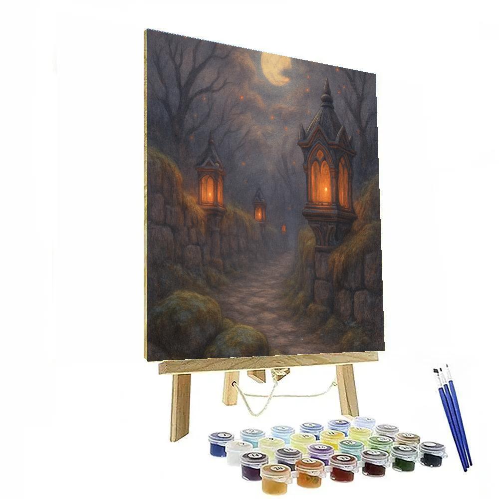Lantern-Filled Hollow Lane paint by color