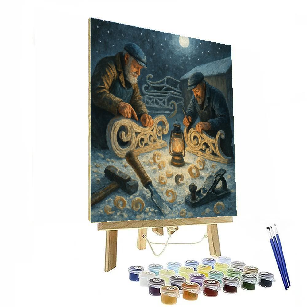 Midnight Sleighmakers By Starlight painting number kit