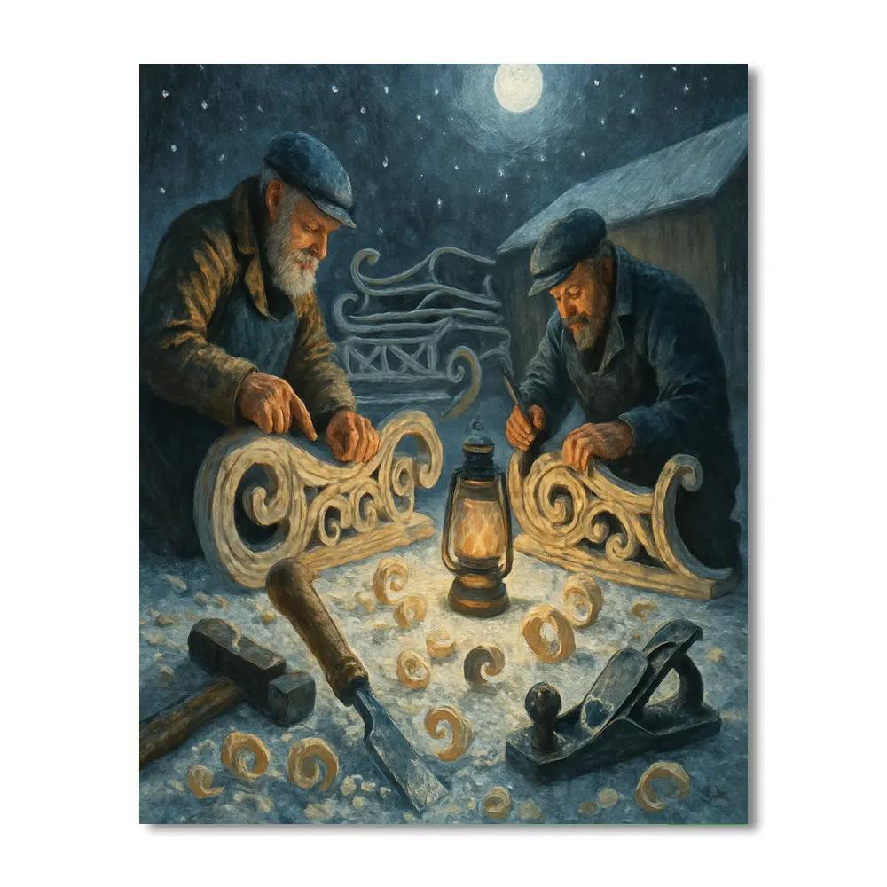 Midnight Sleighmakers By Starlight painting number kit
