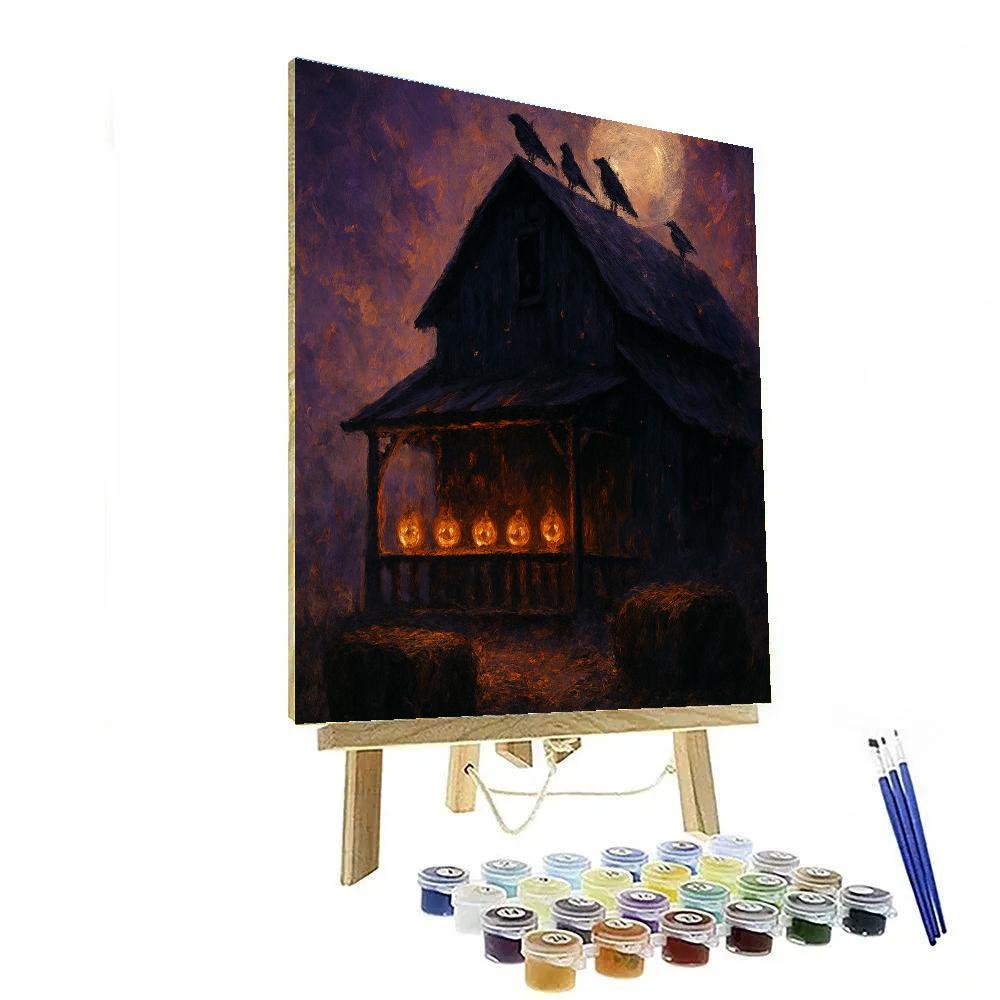 Lanterns At The Black Barn paint by number