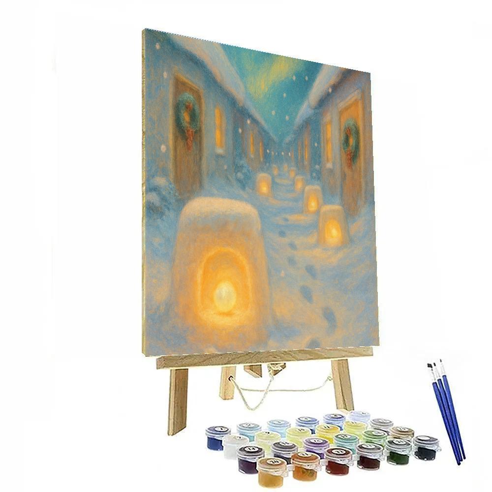 Snow Lantern Alley Of Wishes Painting by numbers kit