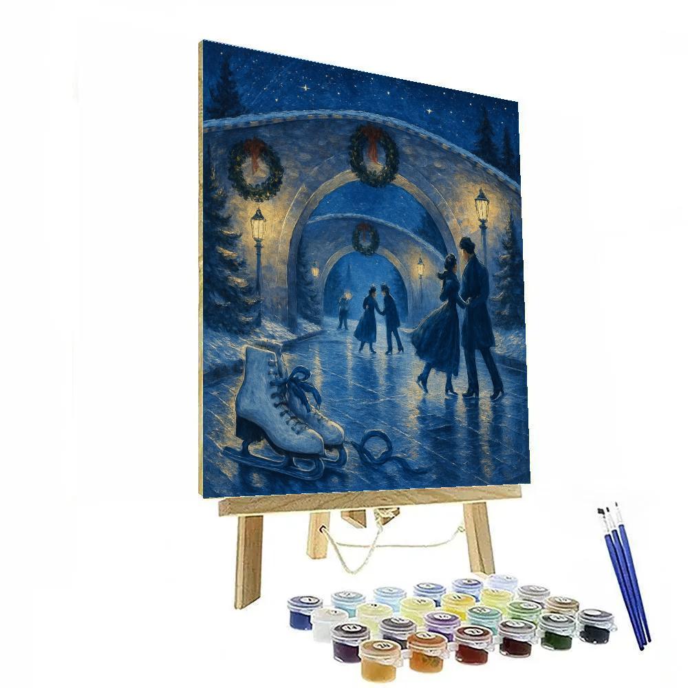 Skaters Beneath Starlit Arches painting number kit