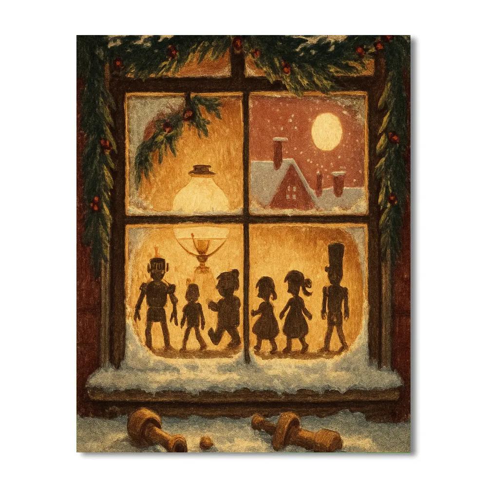 Workshop Window Midnight Glow paint by numbers