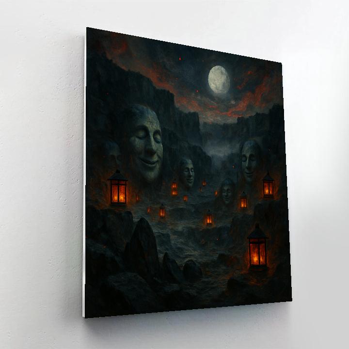 Moonlit Quarry Lantern Quarry Paint by numbers art