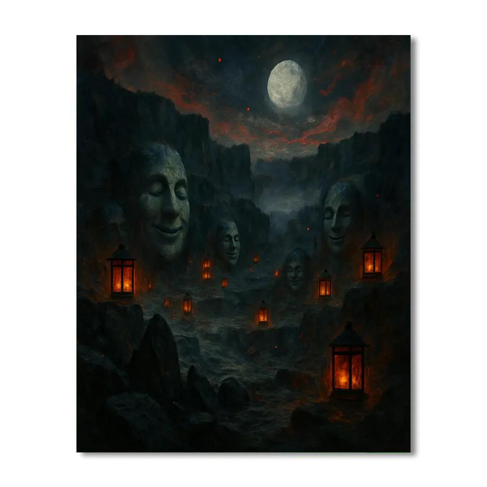 Moonlit Quarry Lantern Quarry Paint by numbers art