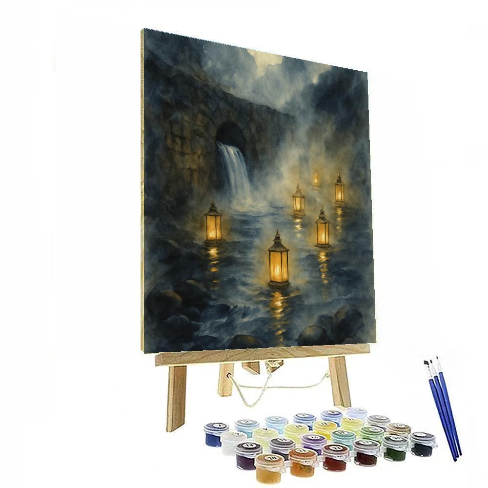 Lanterns On The Old Millrace Painting by numbers kit