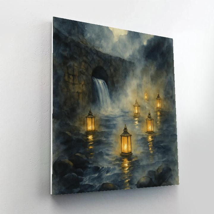 Lanterns On The Old Millrace Painting by numbers kit
