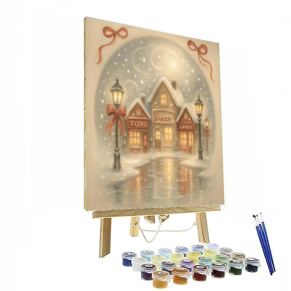 Whimsical Snow Globe Street DIY paint by numbers