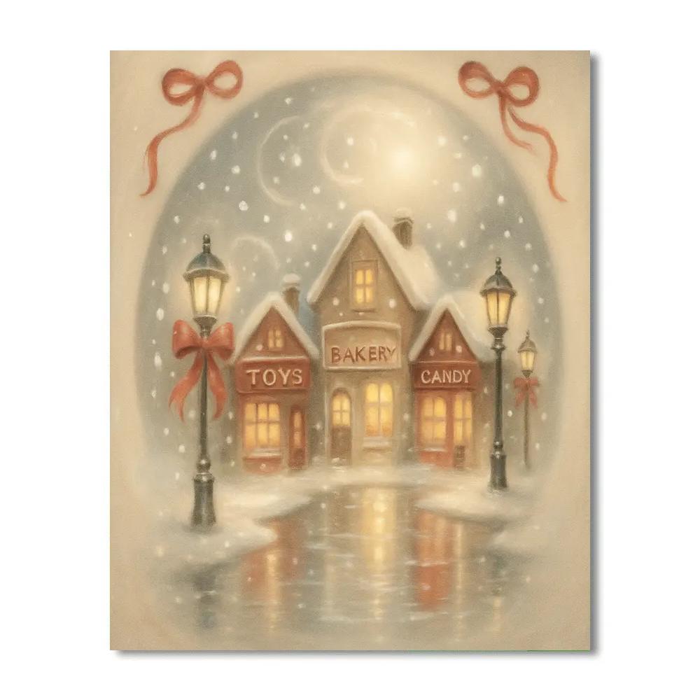 Whimsical Snow Globe Street DIY paint by numbers