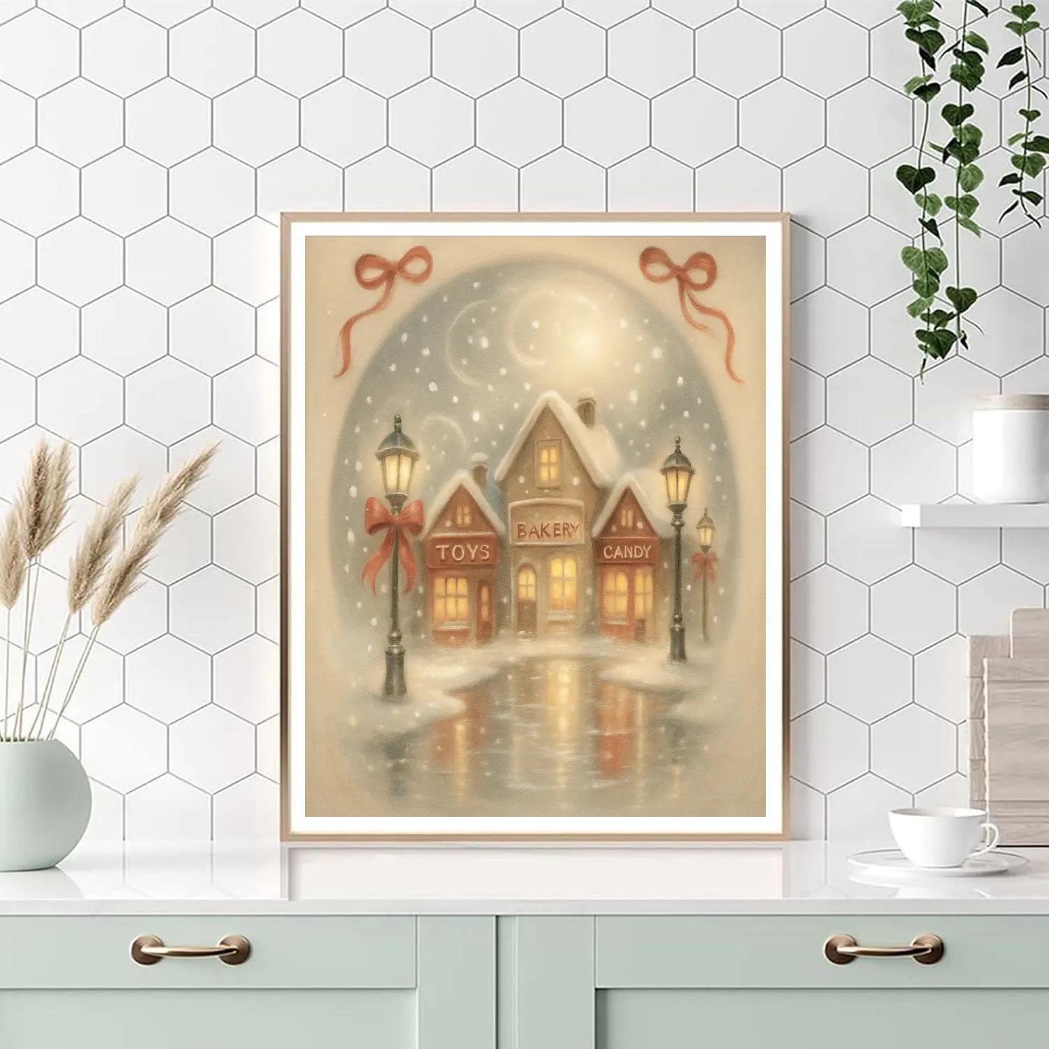 Whimsical Snow Globe Street DIY paint by numbers