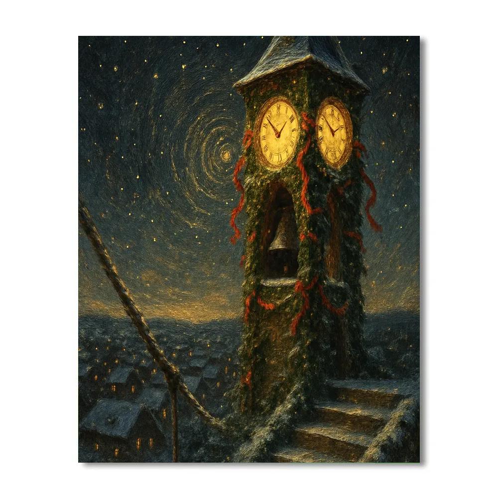 Bell Tower Christmas Countdown Paint by numbers kits