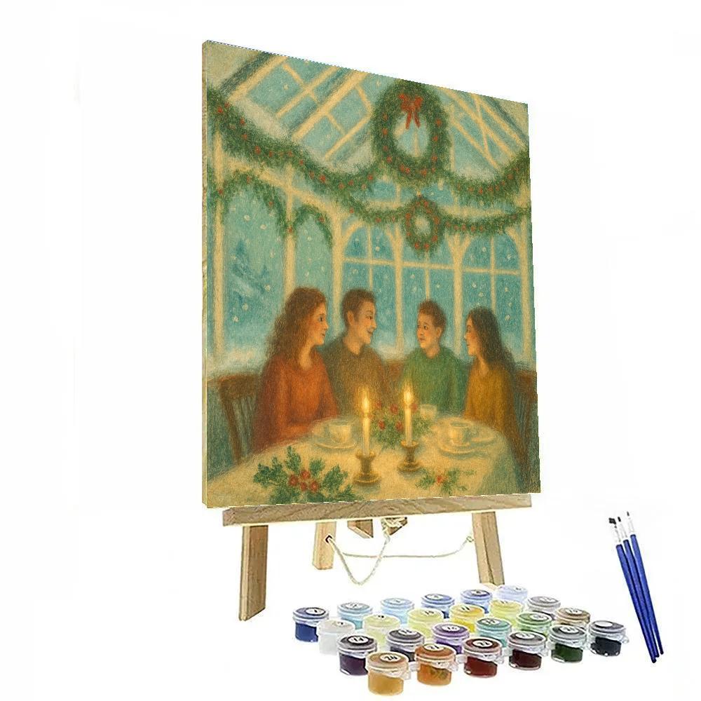 Frosted Window Garden Party DIY paint by numbers