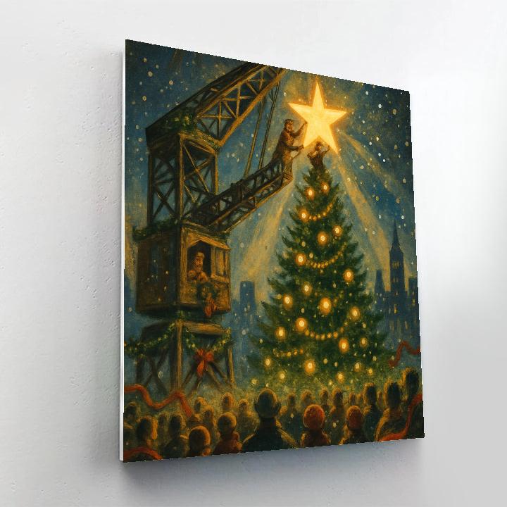 Crane Decorating The Giant Tree painting number kit