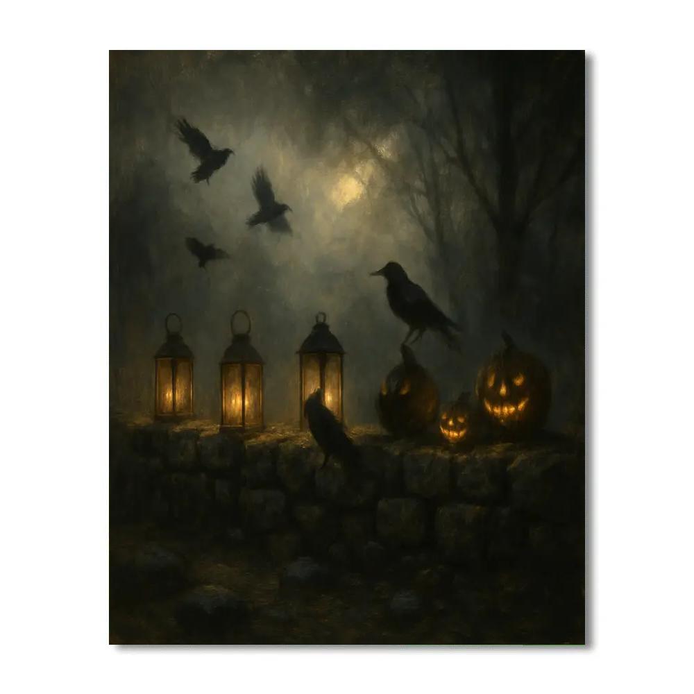Lantern Requiem Over Fieldstone Painting by numbers kit