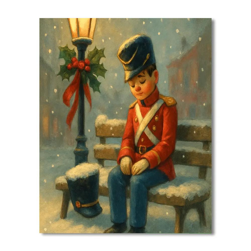 Quiet Night At The Toy Soldier Bench paint by color