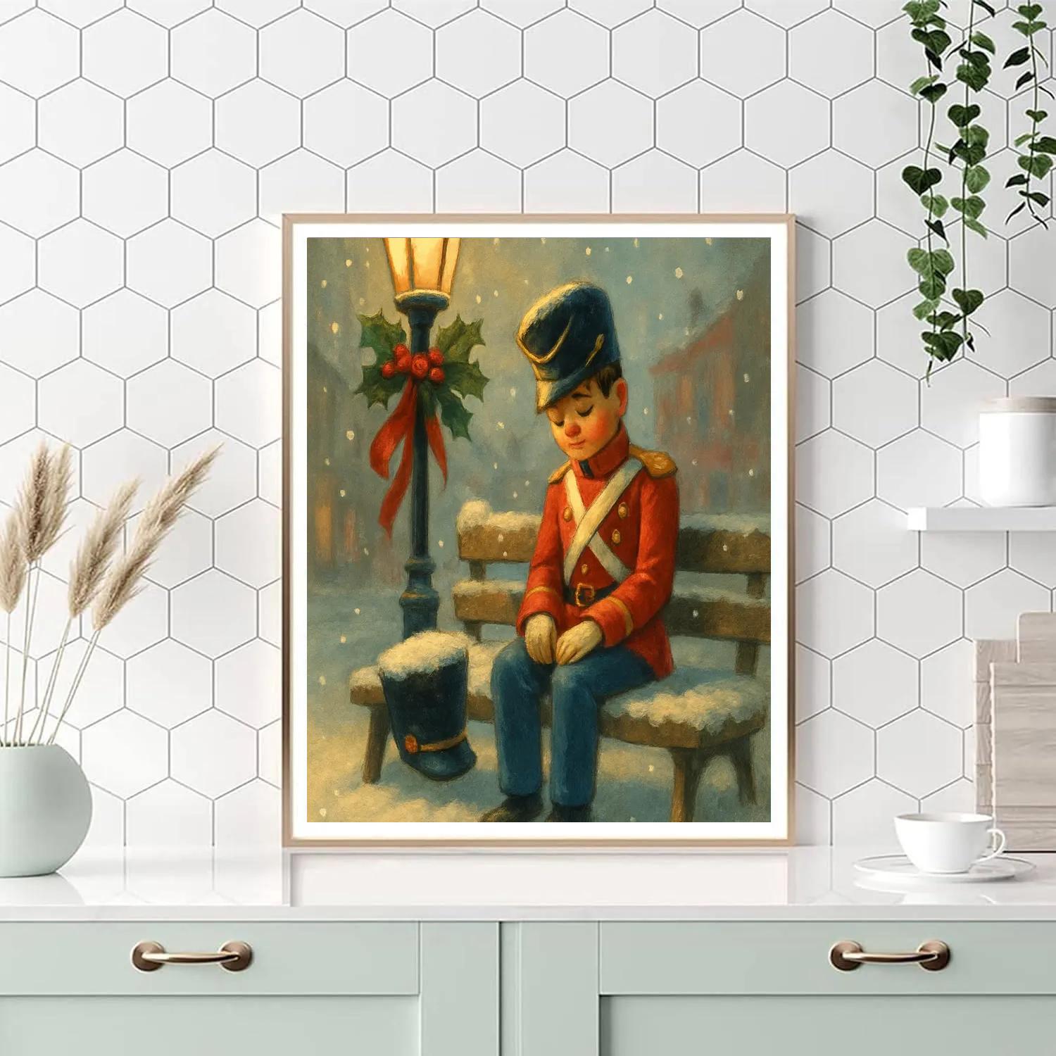 Quiet Night At The Toy Soldier Bench paint by color