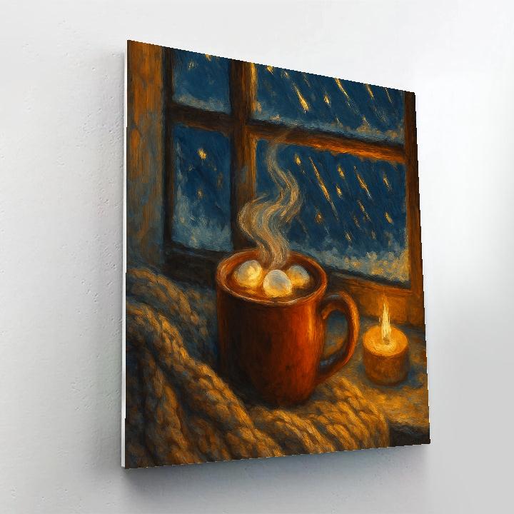 Fireside Cocoa By Starlit Window Paint by numbers art