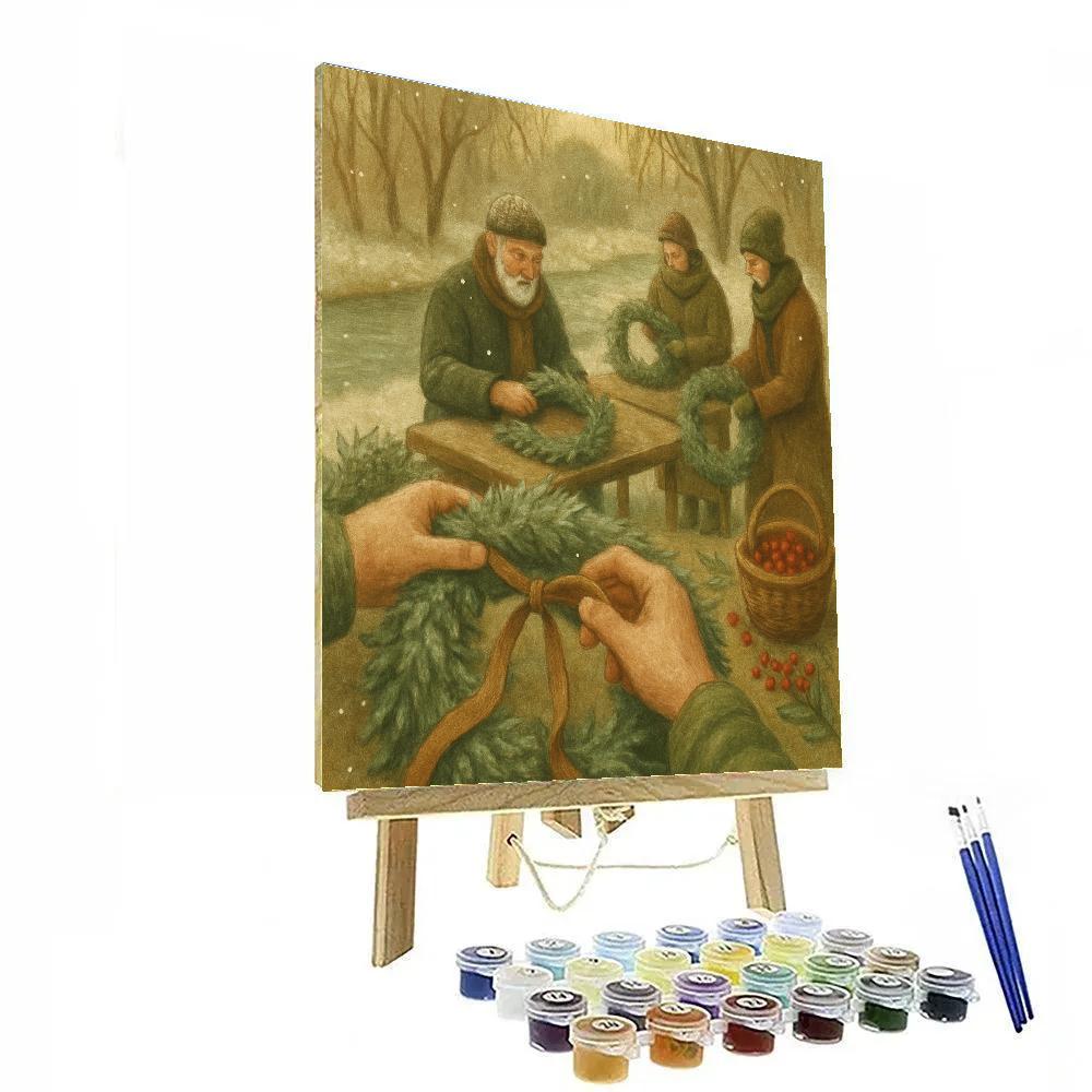 Wreath Makers By The River Painting by numbers kit