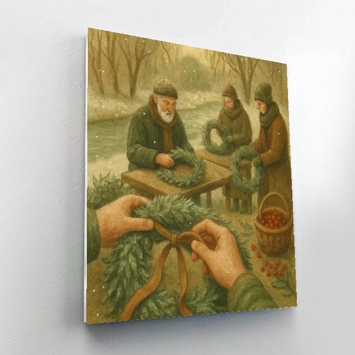 Wreath Makers By The River Painting by numbers kit