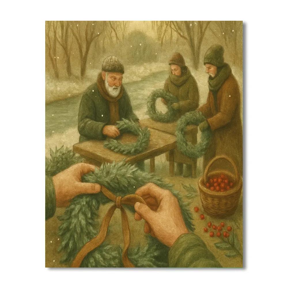 Wreath Makers By The River Painting by numbers kit