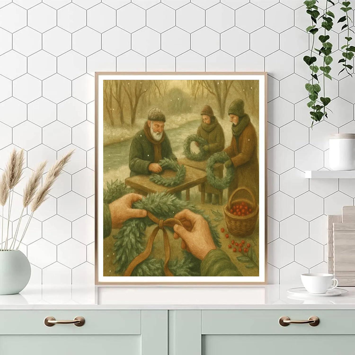 Wreath Makers By The River Painting by numbers kit