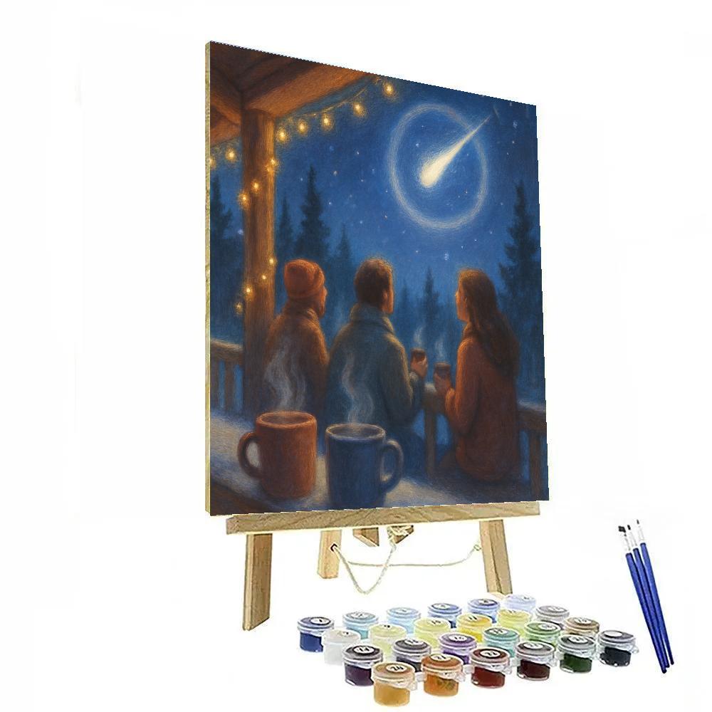 Stargazers Lodge Porch Night Paint by numbers art