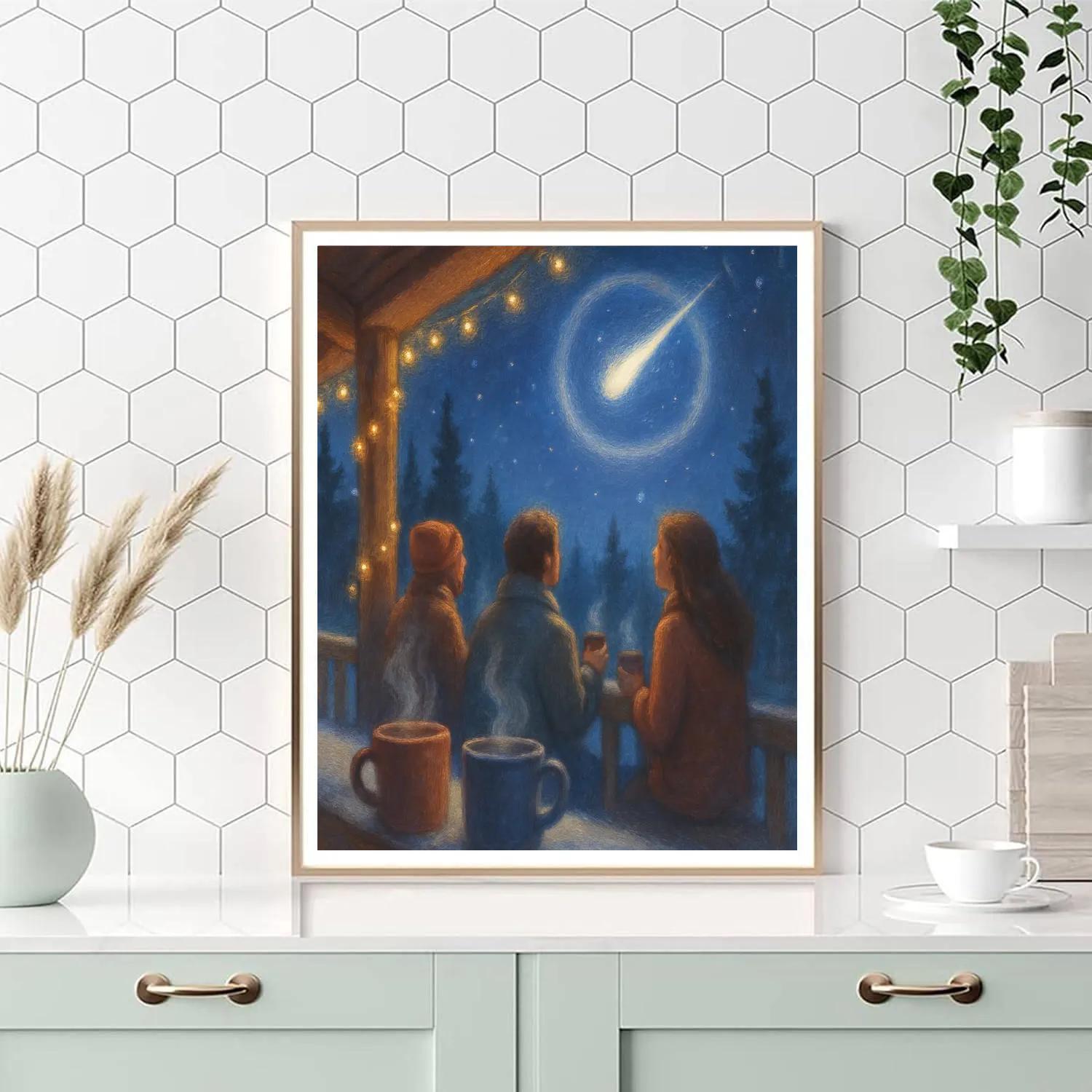 Stargazers Lodge Porch Night Paint by numbers art