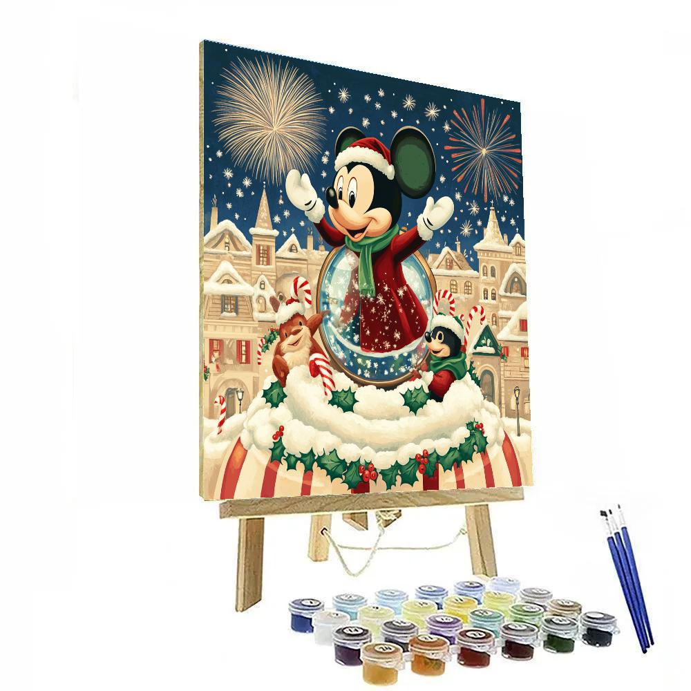 Mickeys Snow Globe Carol DIY paint by numbers