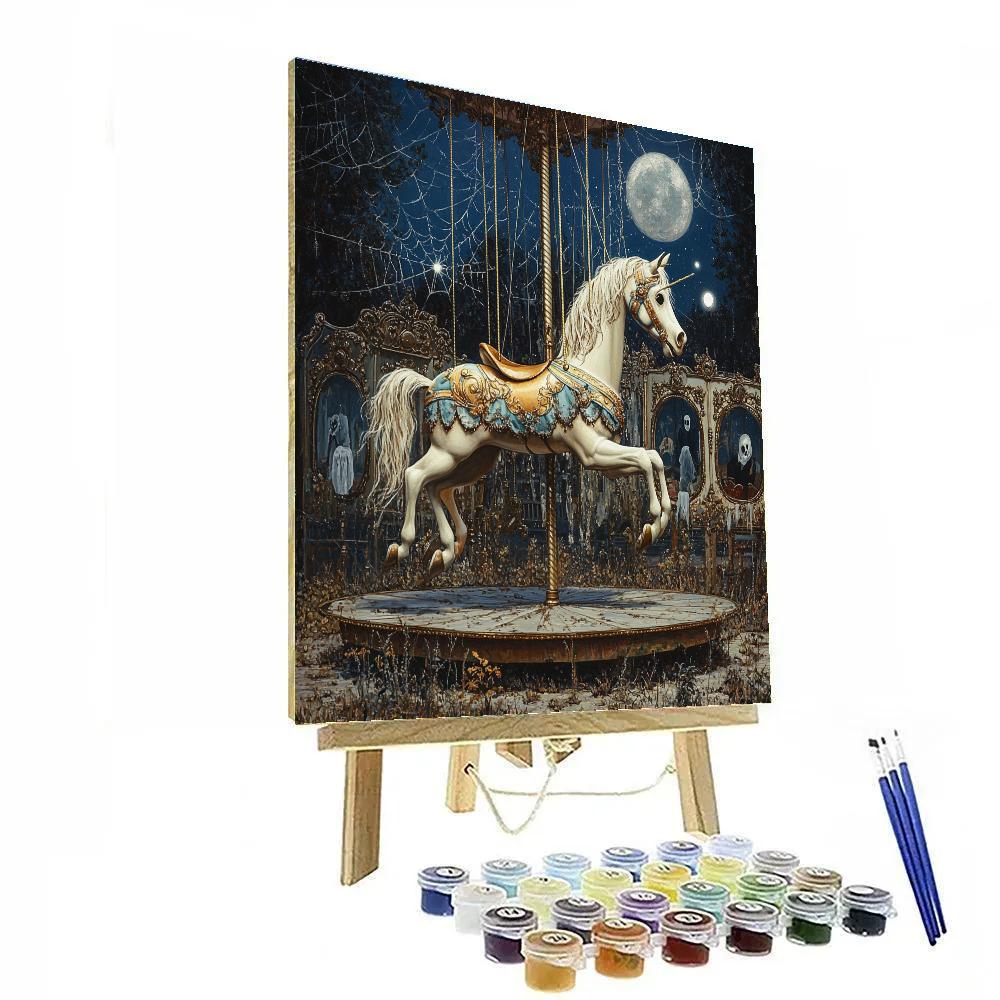 Moonlit Haunted Carousel paint by numbers