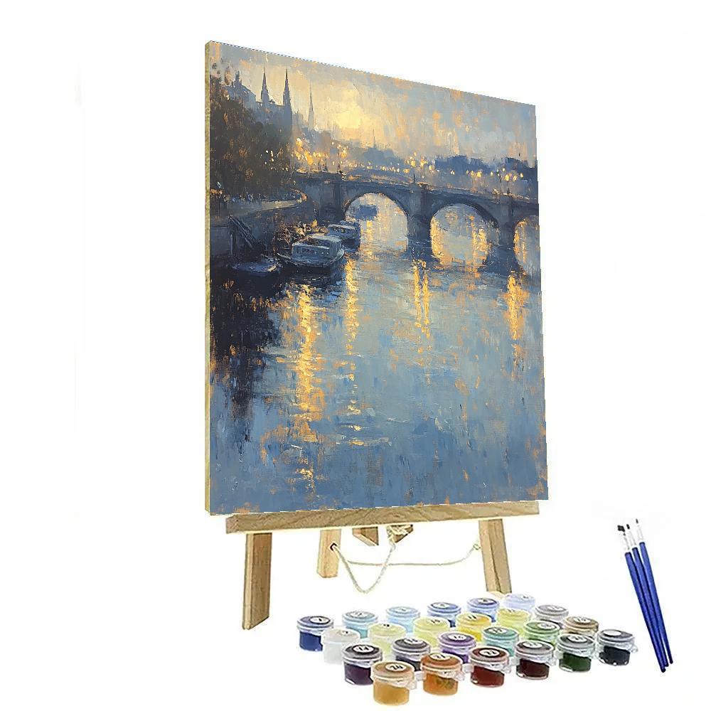 Claude Monet Inspired Foggy City Bridges painting number kit