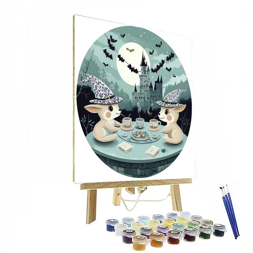 Witch Hat Tea Party At Enchanted Castle paint by color