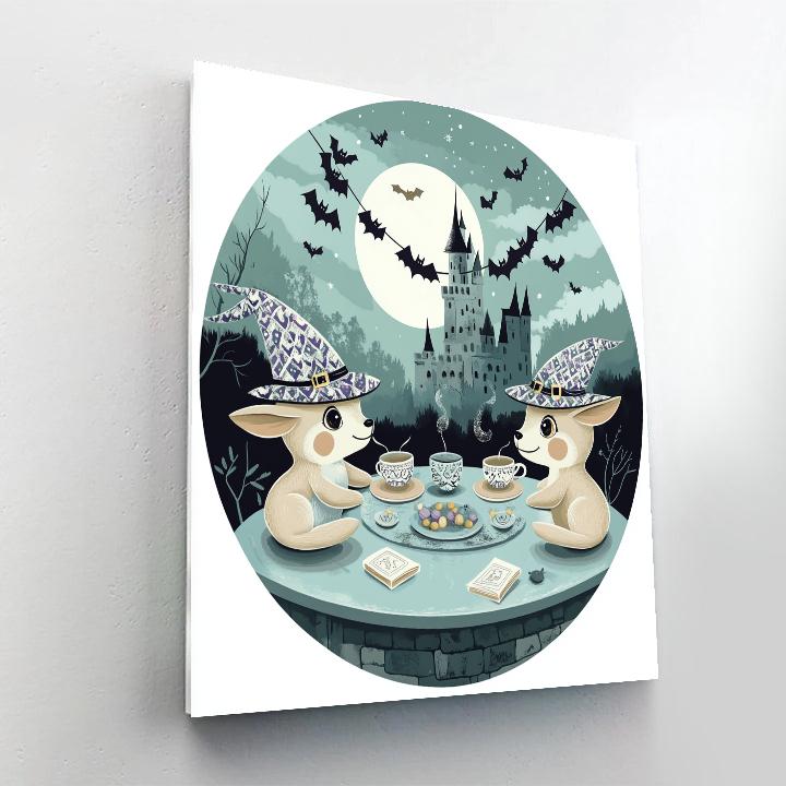 Witch Hat Tea Party At Enchanted Castle paint by color