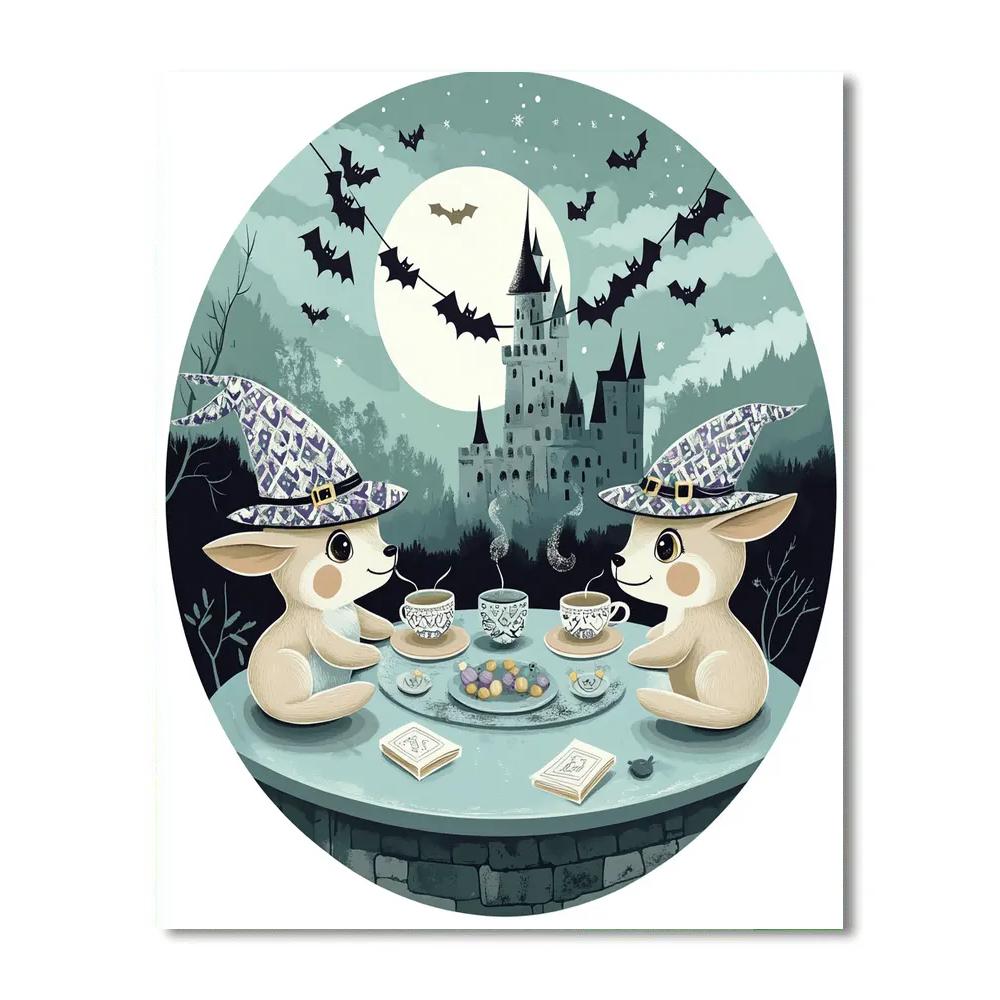Witch Hat Tea Party At Enchanted Castle paint by color