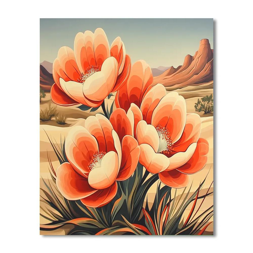 Georgia OKeeffe Inspired Desert Flowers Paint by numbers art