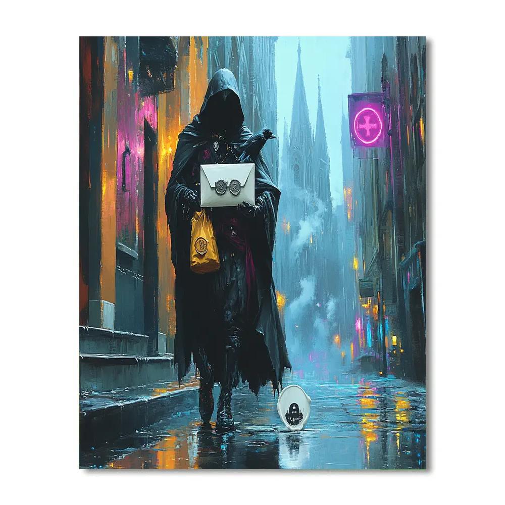 Cryptic Alleyway Spooky Courier Paint by numbers art
