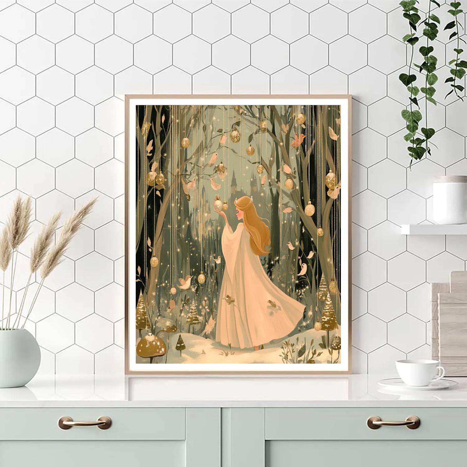 Sleeping Beautys Tinsel Forest Stroll Numbered painting kits