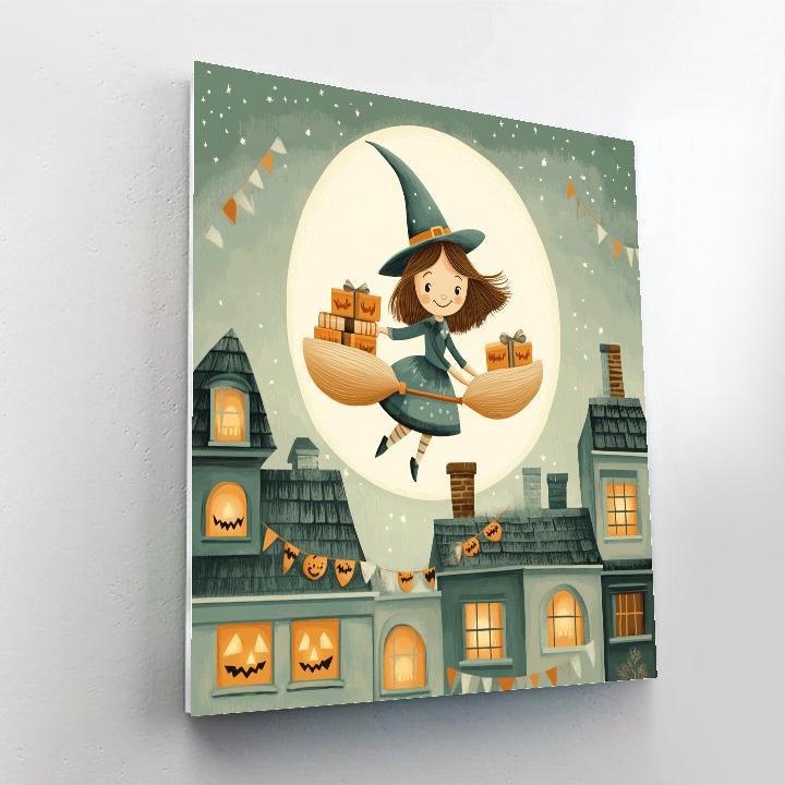 Midnight Broomstick Bakery Delivery paint by number