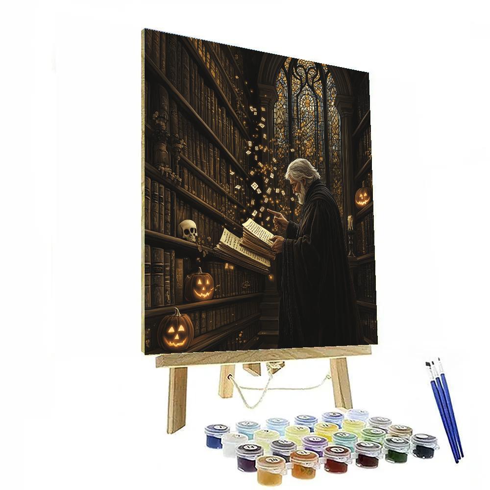 Haunted Library Study painting number kit
