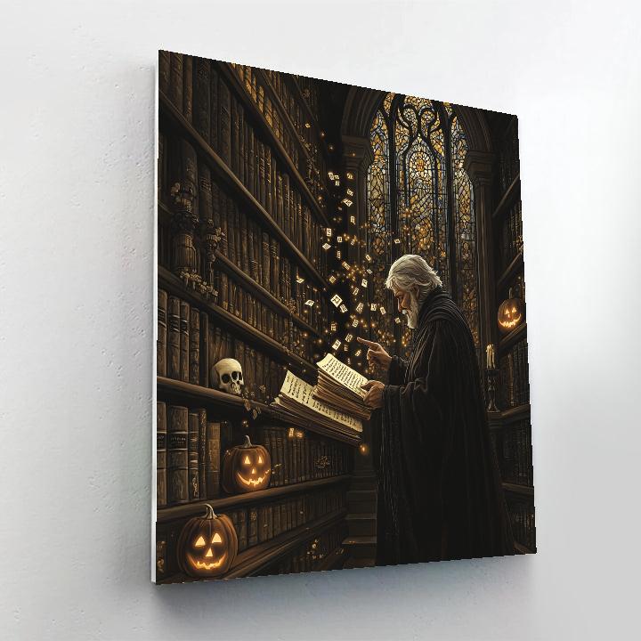 Haunted Library Study painting number kit