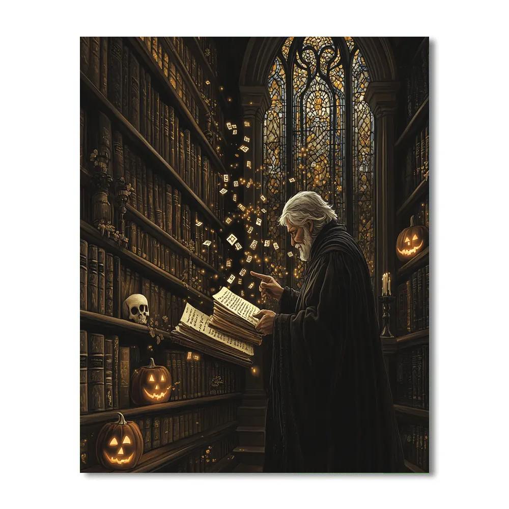 Haunted Library Study painting number kit