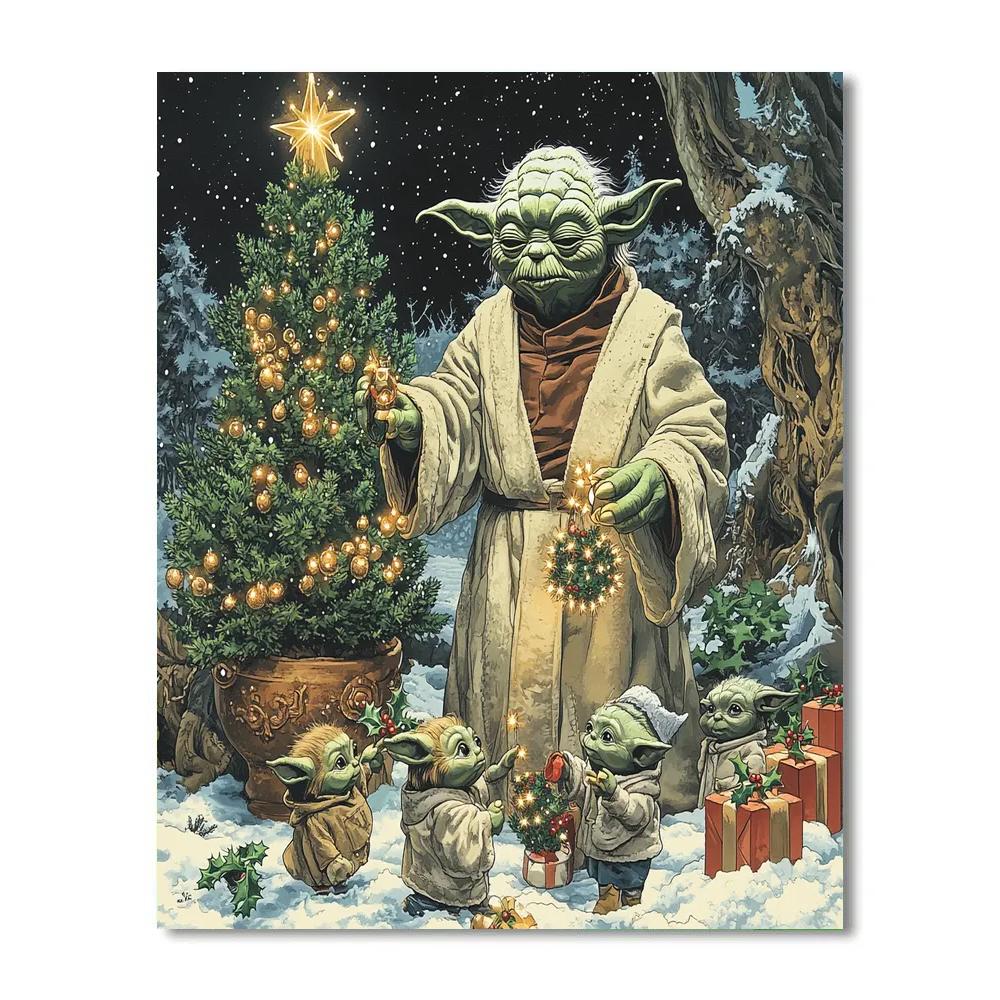 Star Wars Yodas Holiday Lessons paint by numbers