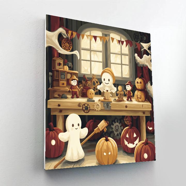 Haunted Toy Workshop With Singing Soldiers DIY paint by numbers