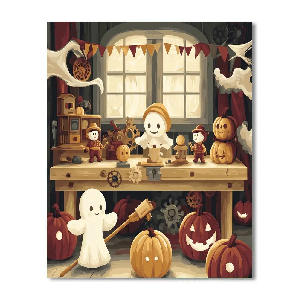 Haunted Toy Workshop With Singing Soldiers DIY paint by numbers
