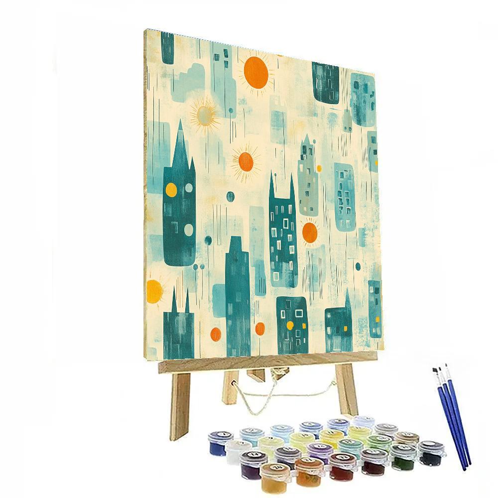 Paul Klee Inspired Dreamy Cityscape paint by numbers