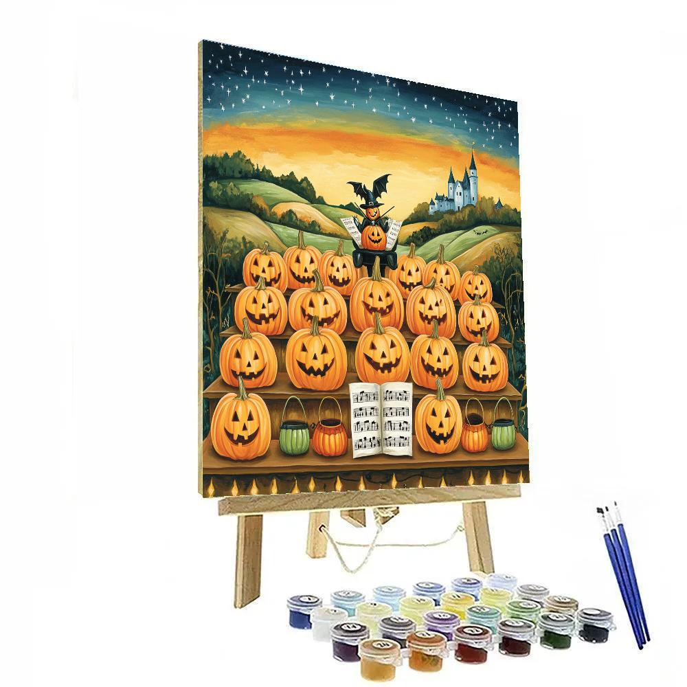 Moonlit Pumpkin Patch Choir Numbered painting kits