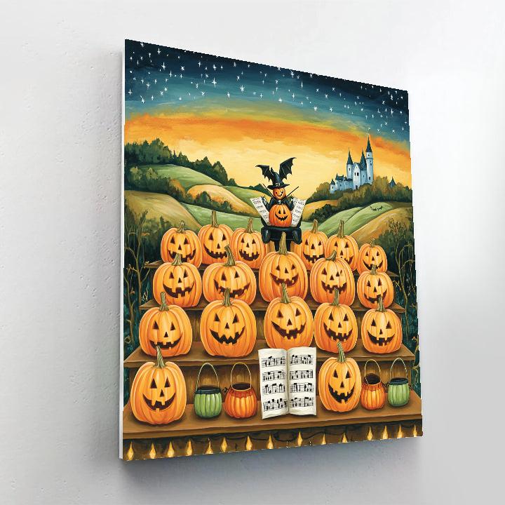 Moonlit Pumpkin Patch Choir Numbered painting kits