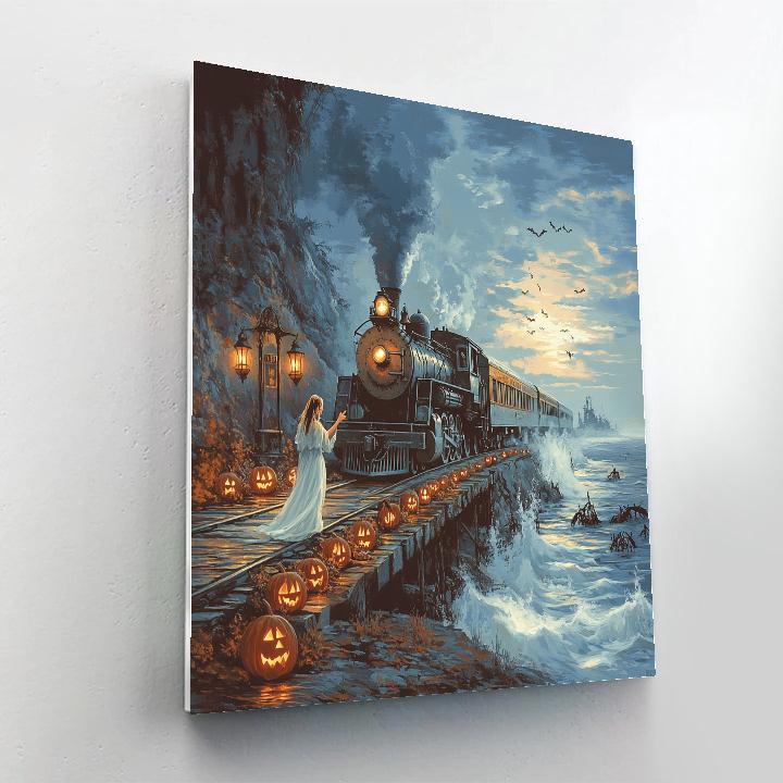 Fogbound Train To The Spooky Shore paint by numbers