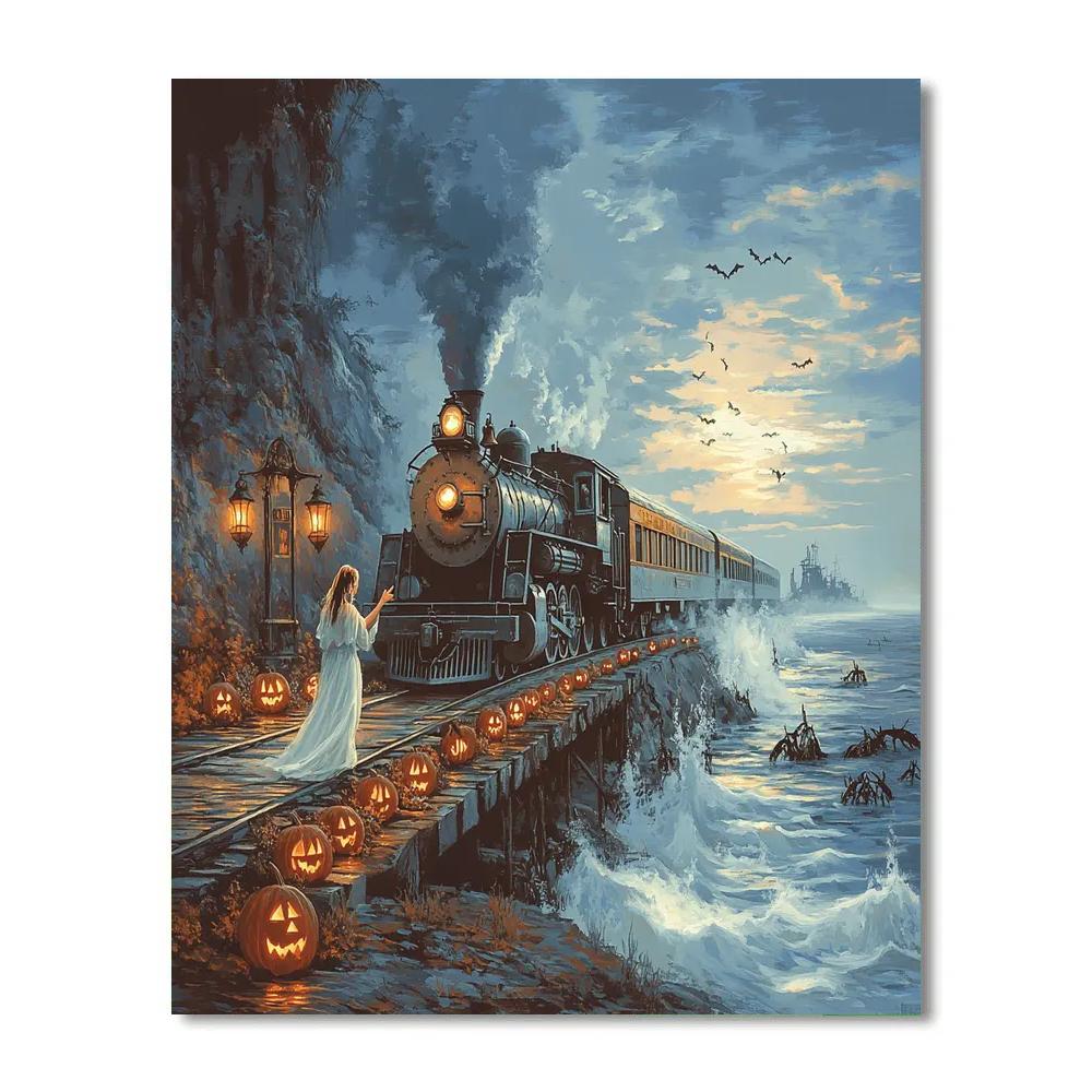 Fogbound Train To The Spooky Shore paint by numbers