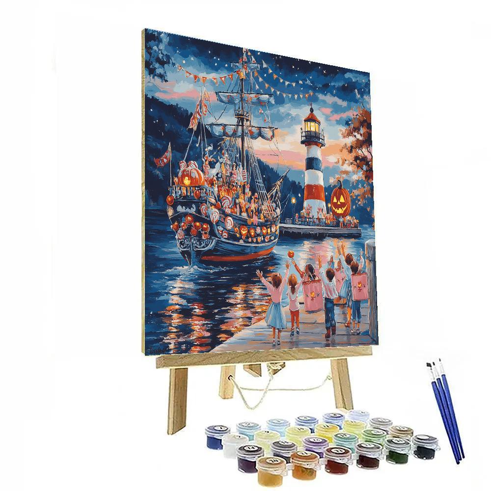 Spectral Sailors On The Haunted Harbor painting number kit