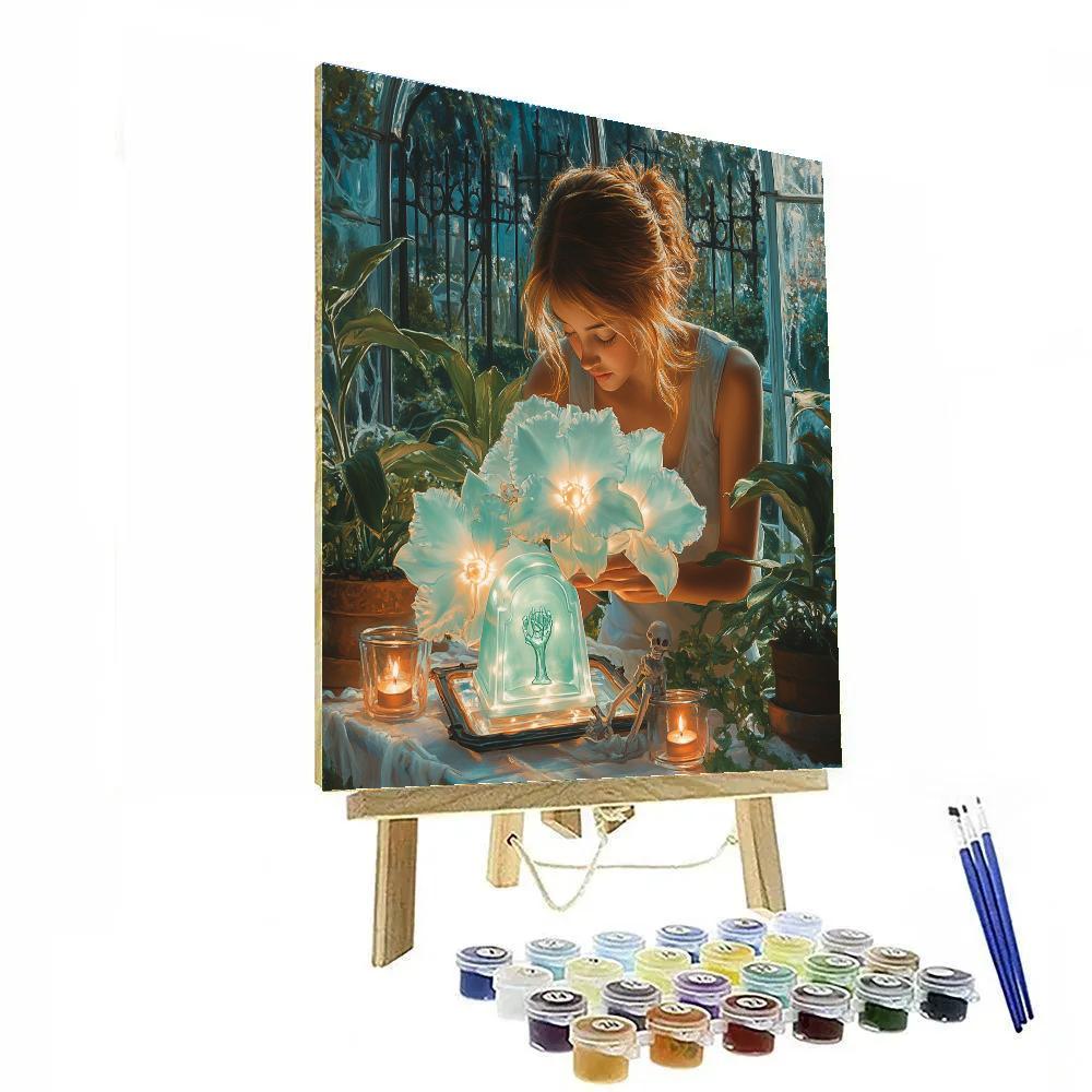 Midnight Botanist At The Graveyard Greenhouse paint by color